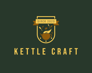 Kettle - Organic Tea Kettle Badge logo design