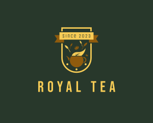 Organic Tea Kettle Badge logo design