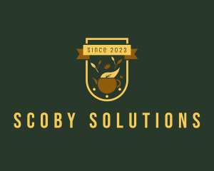 Scoby - Organic Tea Kettle Badge logo design