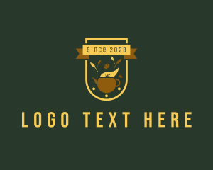 Teahouse - Organic Tea Kettle Badge logo design
