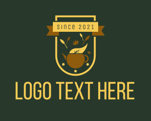 Tea - Organic Tea Kettle Badge logo design