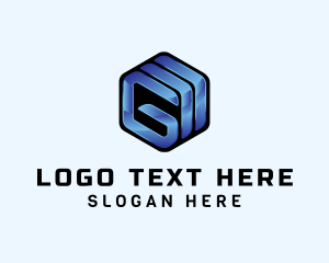 Fabrication - Metallic Cube Letter G logo design