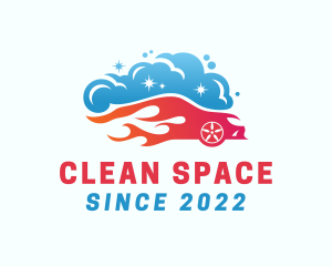 Tidy - Flaming Car Wash Cleaning logo design