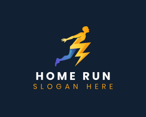 Human Lightning Bolt logo design