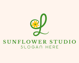 Sunflower - Sunflower Floral Letter L logo design