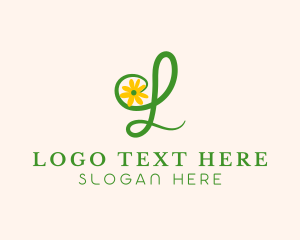 Dermatology - Sunflower Floral Letter L logo design