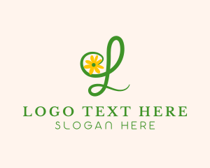 Sunflower Floral Letter L Logo