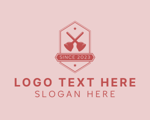 Hexagon Hipster Plunger Logo