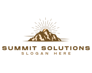 Mountain Sun Nature logo design