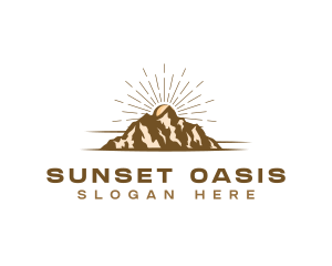 Mountain Sun Nature logo design