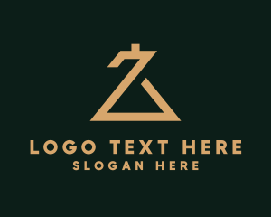 Gold - Abstract Shape Letter Z logo design
