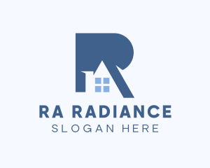 Real Estate House Letter R logo design