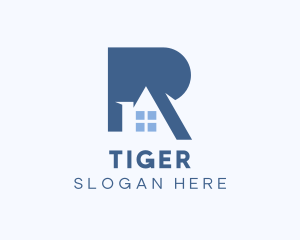 Subdivision - Real Estate House Letter R logo design