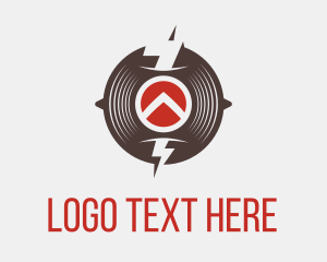 Disc Jockey - Thunder Music Record logo design