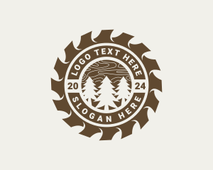 Wood - Woodcutter Logging Sawmill logo design