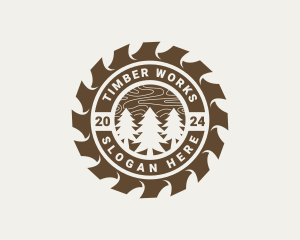 Woodcutter Logging Sawmill logo design