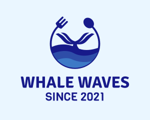 Ocean Whale Cutlery logo design