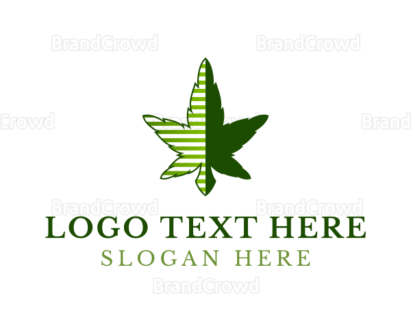 Green Cannabis Stripes Logo