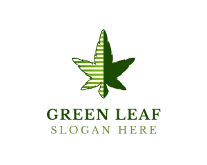 Green Cannabis Stripes logo design