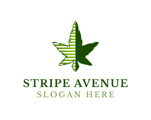 Green Cannabis Stripes logo design