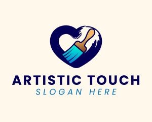 Heart Brush Painting logo design