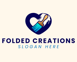 Heart Brush Painting logo design