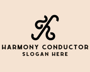 Conductor - Musical Song Composer Letter K logo design