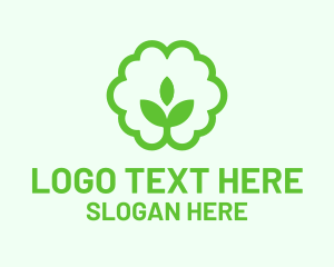 Seedling - Green Sprout Brain logo design