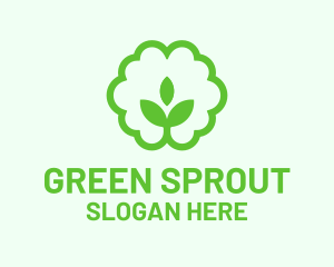 Green Sprout Brain logo design