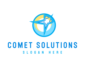 Comet - Star Moon Planet logo design