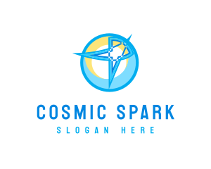 Star Moon Planet logo design