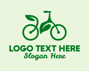 Wheels - Green Eco Bicycle logo design