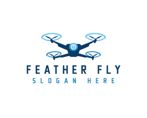 Drone Flying Aviation logo design