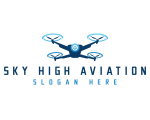 Drone Flying Aviation logo design