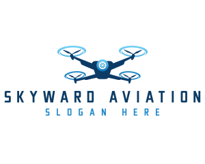 Drone Flying Aviation logo design