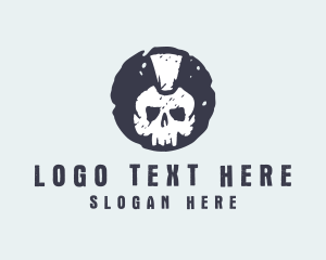 Rock Band - Mohawk Skull Gangster logo design