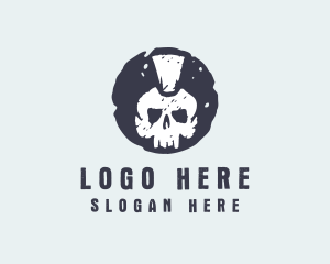 Gang - Mohawk Skull Gangster logo design