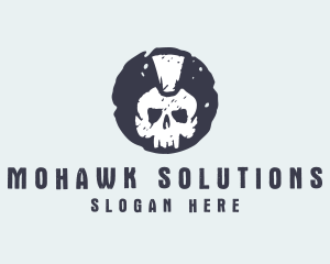 Mohawk - Mohawk Skull Gangster logo design