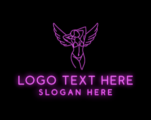 Lady - Neon  Lady Seductress logo design