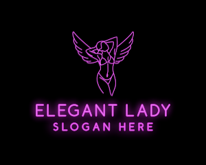 Lady - Neon  Lady Seductress logo design