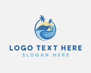 Palm Tree - Travel Yacht Tourism logo design