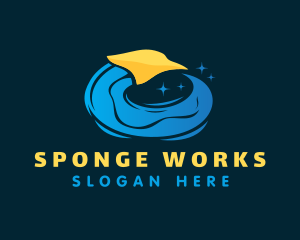 Sponge - Cleaning Water Sponge logo design