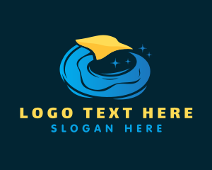 Clean - Cleaning Water Sponge logo design