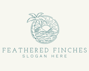 Sunset Tropical Beach  logo design