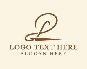 Loop - Needle Stitch Letter P logo design