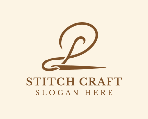 Stitch - Needle Stitch Letter P logo design