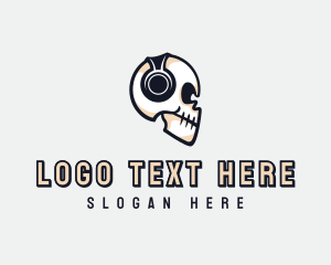 Broadcast - Skull Headphones Broadcast logo design