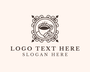 Caffeine - Decorative Coffee Cafe Barista logo design