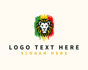 Rasta - Reggae Lion Rastafari logo design