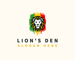 Reggae Lion Rastafari logo design